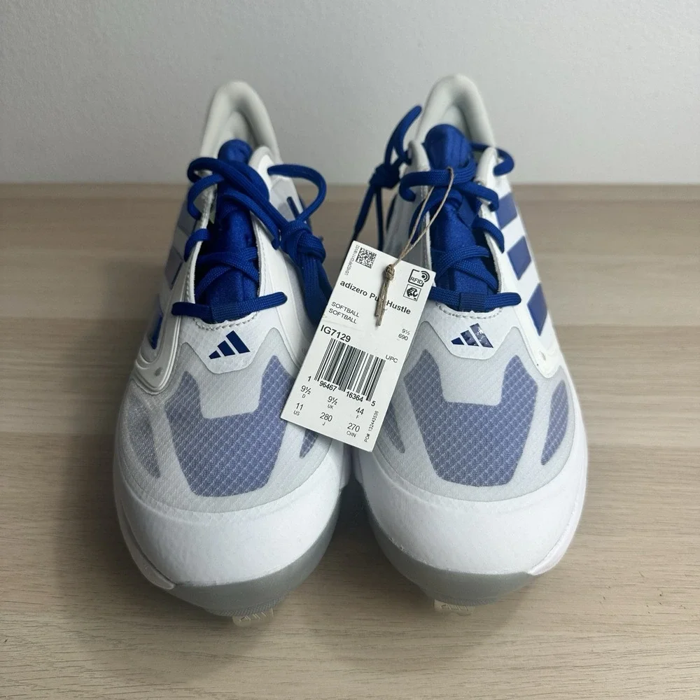 IG7129 Adidas Adizero Pure Hustle Women's Cleats‎ White Blue Size 11